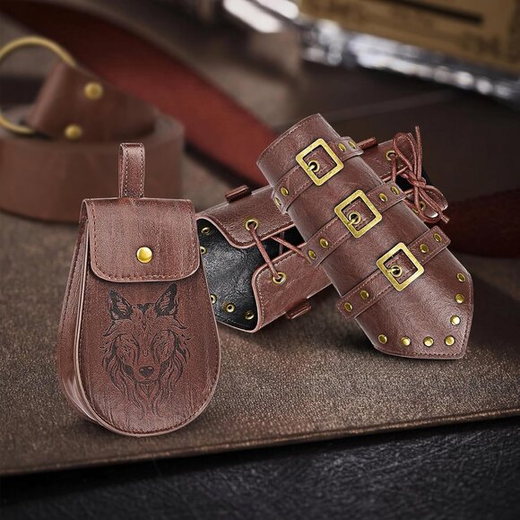 Renaissance Men Women Accessories Set Viking Costume Medieval Gear - Picture 7 of 7